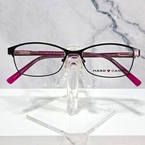 NEW Hard Candy Women Eyeglass Frame Full Rim,black/pink metal 52-15-140, Rx'able